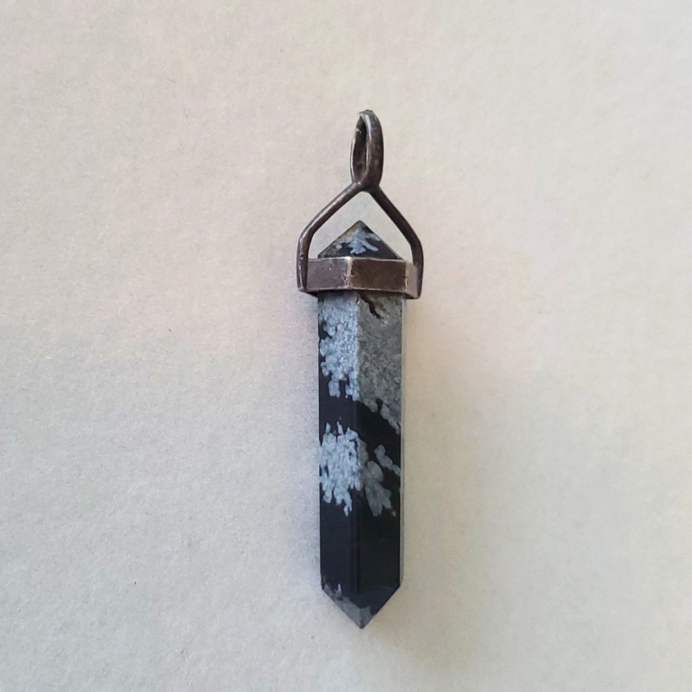 Snowflake Obsidian Double Terminated Tapered Hexa… - image 3